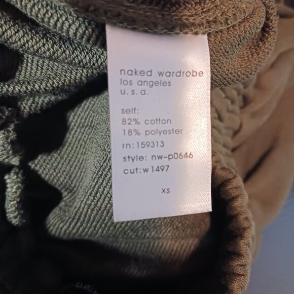 NEW Naked Wardrobe Cotton‎ Blend Sweatpants with Pockets in Olive Green, Size XS - Picture 9 of 10